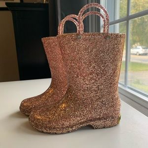 Pink sparkle western chief rain boots